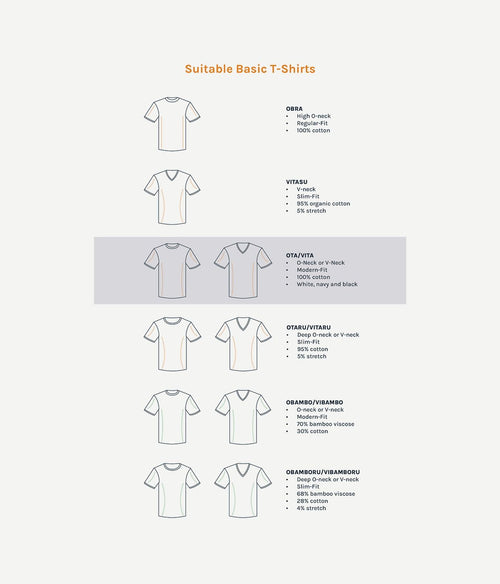 Suitable Vita t-shirt v-hals wit (6-pack)