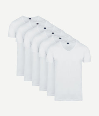 Vita t-shirt v-hals wit (6-pack)