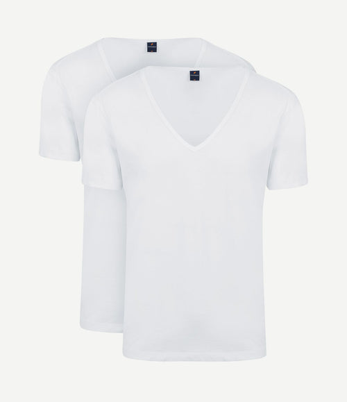 Vitaru t-shirt diepe v-hals wit (2-pack)