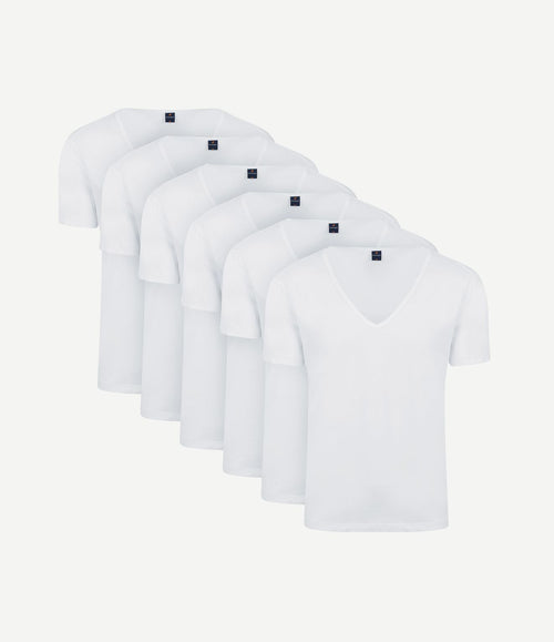 Vitaru t-shirt diepe v-hals wit (6-pack)