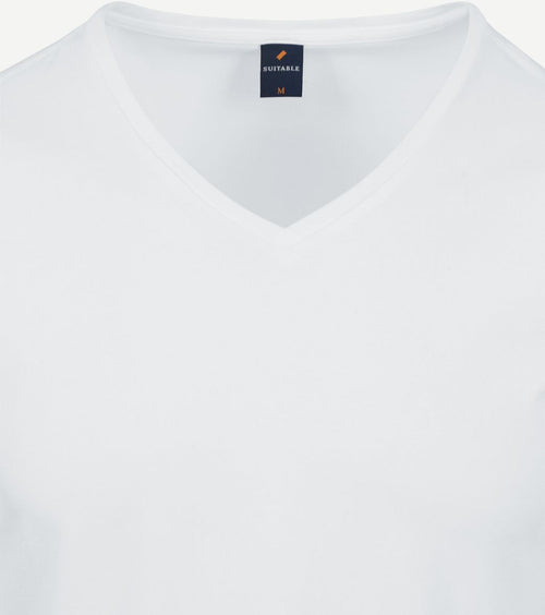 Suitable Vitasu t-shirt v-hals wit (2-pack) | Slim-fit