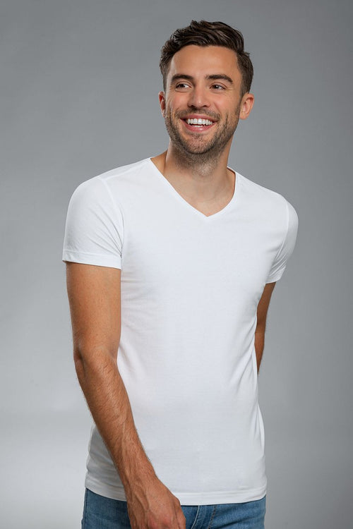Suitable Vitasu t-shirt v-hals wit (2-pack) | Slim-fit