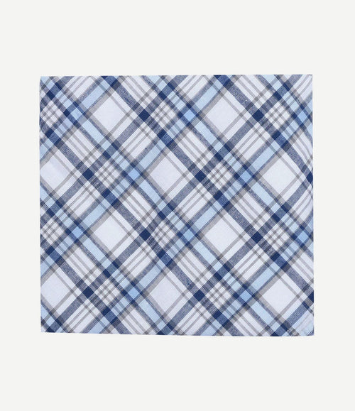 Zakdoeken (5-pack) ruit blauw