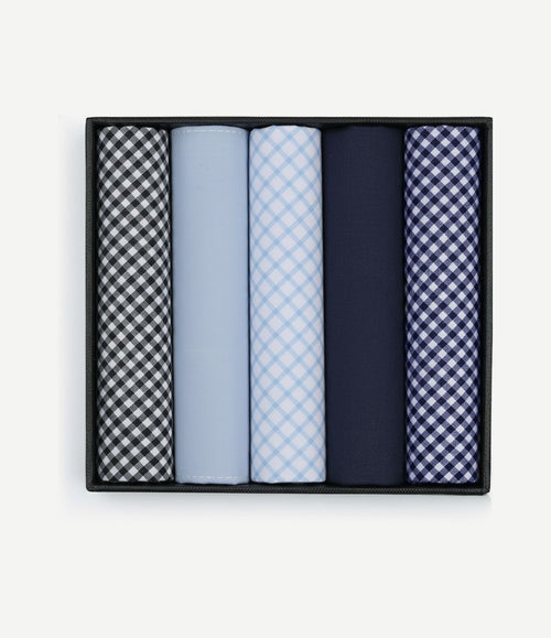Zakdoeken (5-pack) vichy blauw
