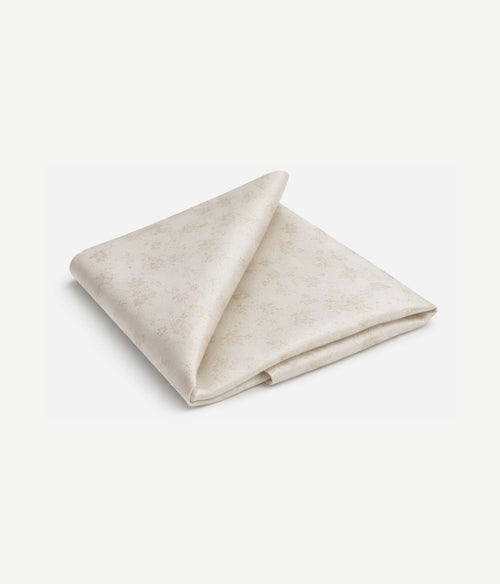 Zijde pochet flower off white