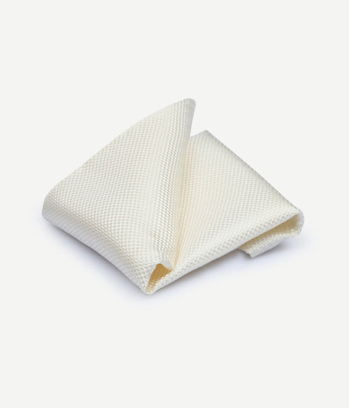 Suitable zijde pochet off-white