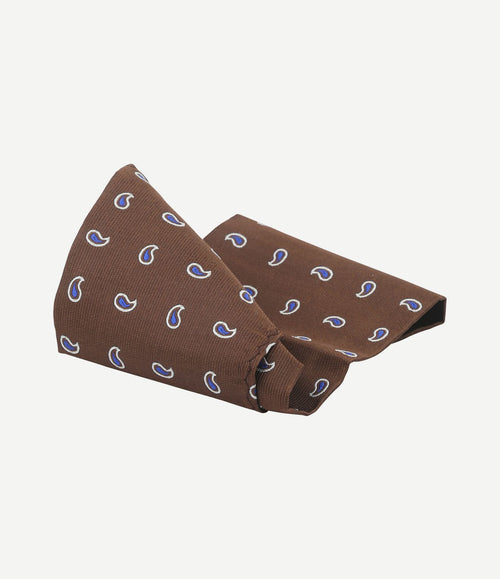 Zijde pochet paisley bruin