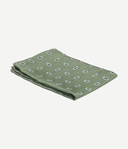 Suitable zijde pochet paisley groen