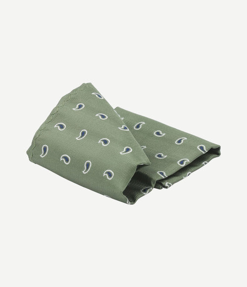 Zijde pochet paisley groen
