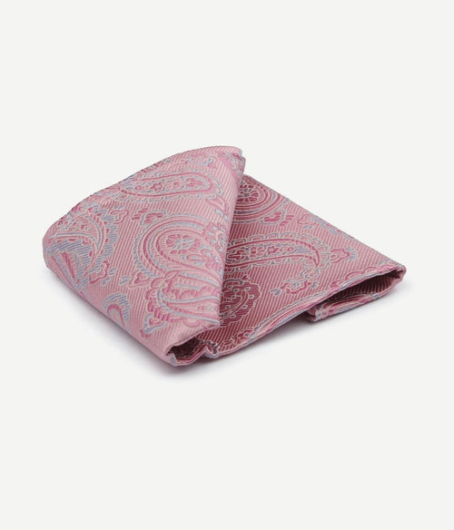 Suitable zijde pochet paisley roze