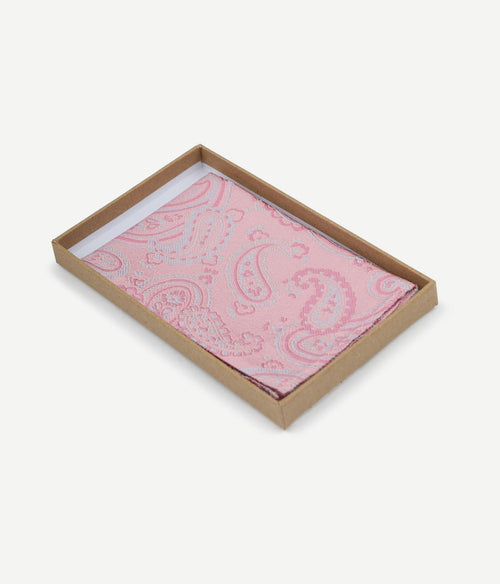 Suitable zijde pochet paisley roze