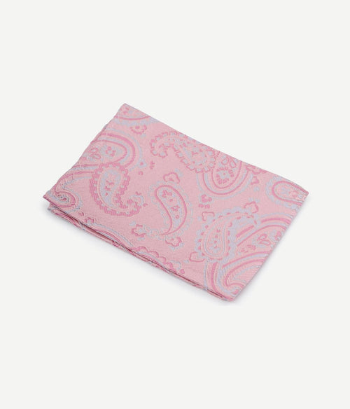 Suitable zijde pochet paisley roze