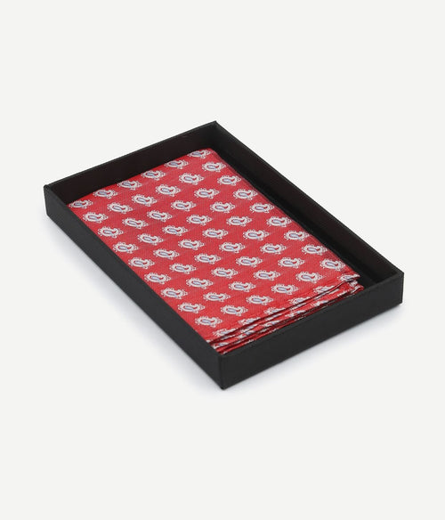 Suitable zijde pochet rood print
