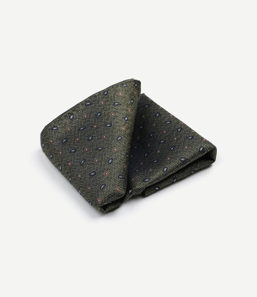 Zijde pochet small paisley olive