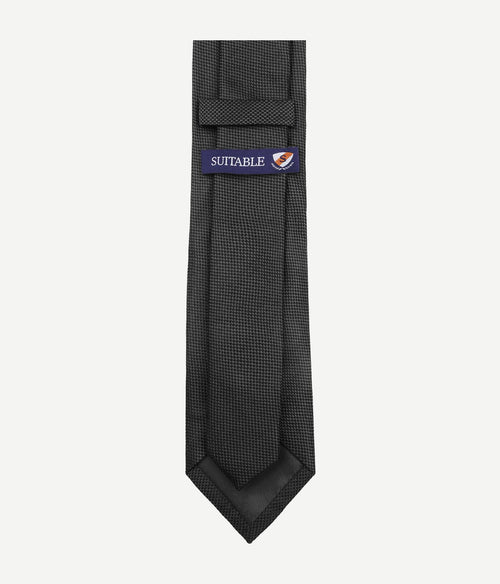 Suitable zijde stropdas antraciet