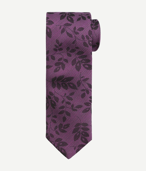 Suitable zijde stropdas bloem paars
