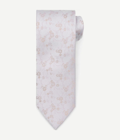 Zijde stropdas met flower off-white