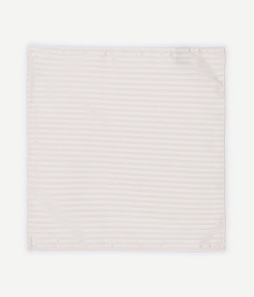 Suitable zijde stropdas met pochet ivoor