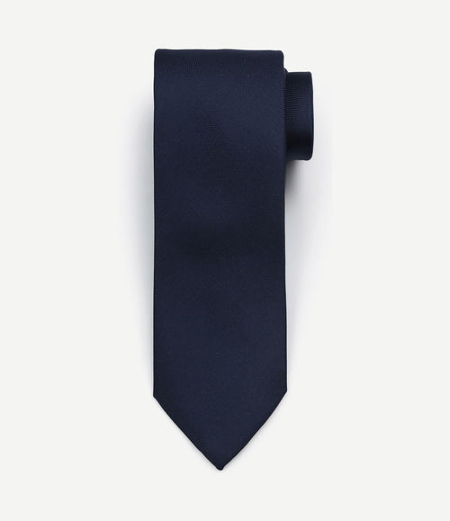 Zijde stropdas donkerblauw