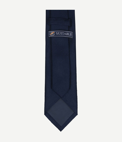 Suitable zijde stropdas donkerblauw