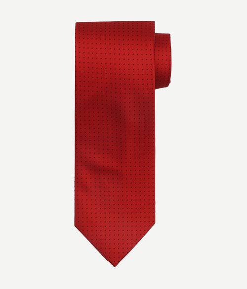 Suitable zijde stropdas stippen rood