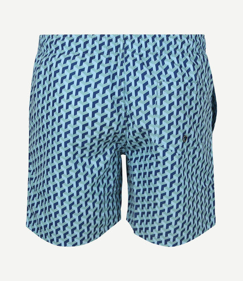 Zwembroek print blauw