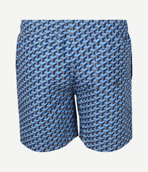 Zwembroek print donkerblauw