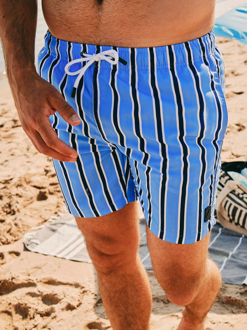 Suitable zwembroek stripe blauw | Regular-fit
