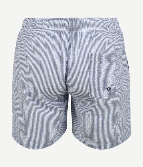 Zwembroek stripe seersucker blauw