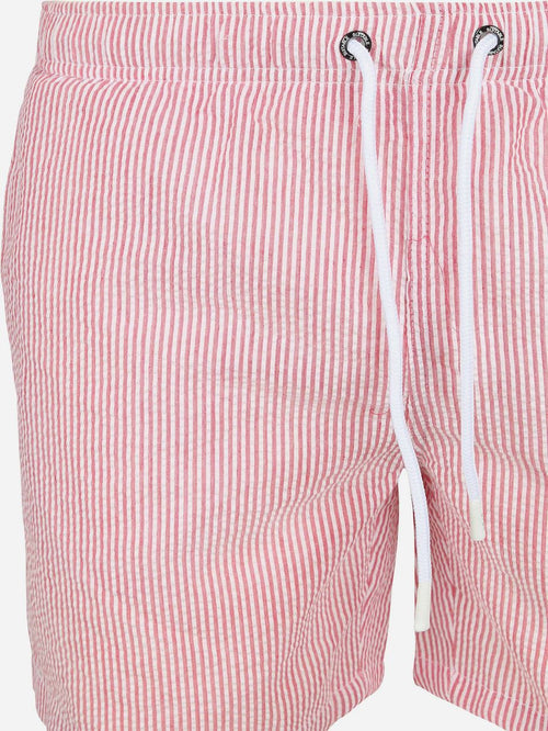 Zwembroek stripe seersucker rood