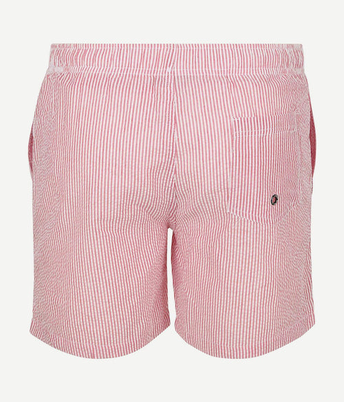 Zwembroek stripe seersucker rood