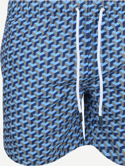 Zwembroek print donkerblauw