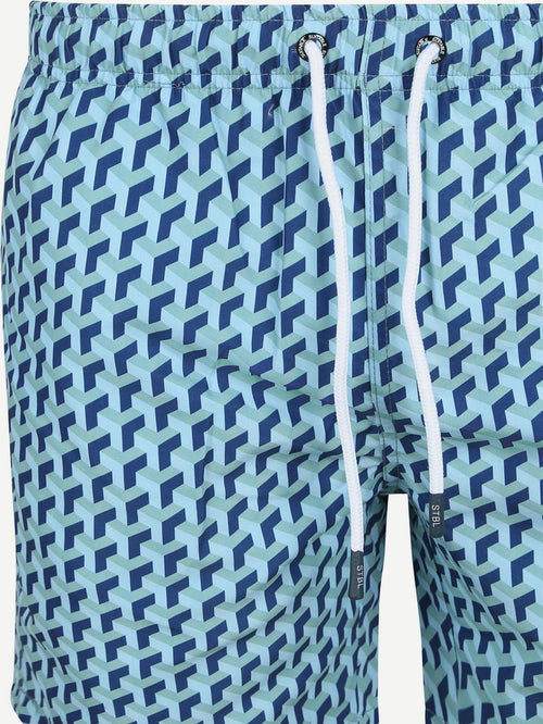 Zwembroek print blauw