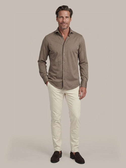 Sorona overhemd dark taupe