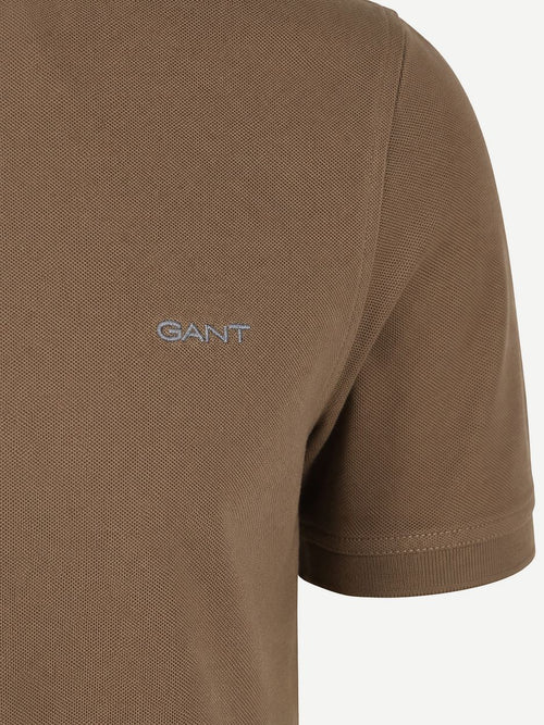 Contrast piqué poloshirt faded taupe