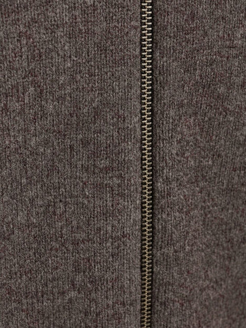Cardigan lamswol taupe