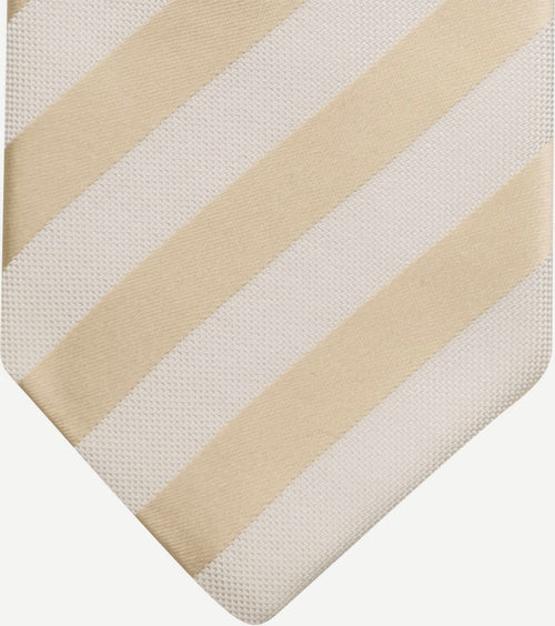 Stropdas zijde streep beige
