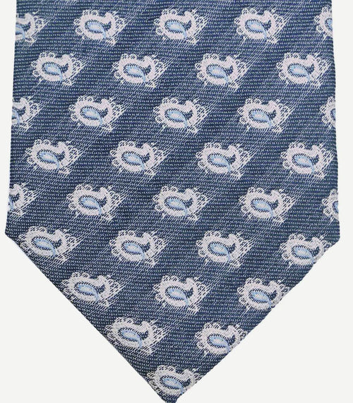 Stropdas zijde paisley donkerblauw