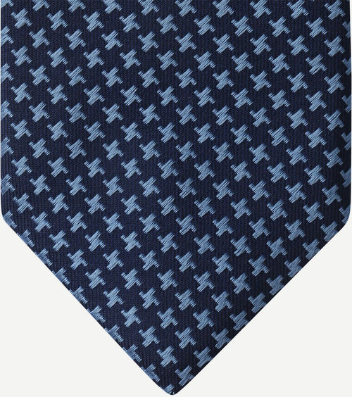 Stropdas zijde dessin donkerblauw