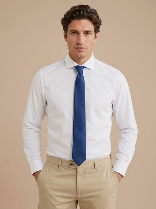Zijde stropdas royal blauw