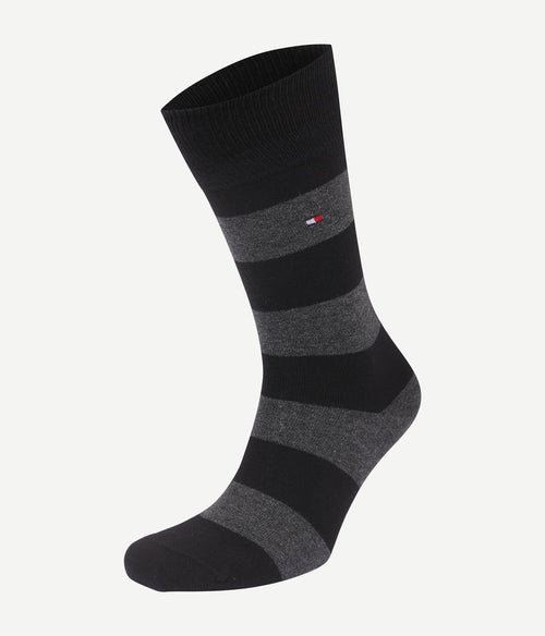Tommy Hilfiger (2-pack) sokken streep uni zwart
