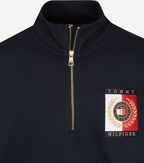 Tommy Hilfiger big and tall sweater zipper donkerblauw
