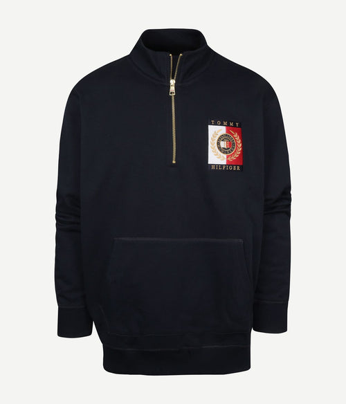 Tommy Hilfiger big and tall sweater zipper donkerblauw