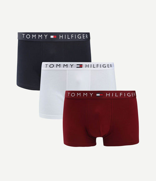 Boxer trunk (3-pack) donkerblauw/white/red