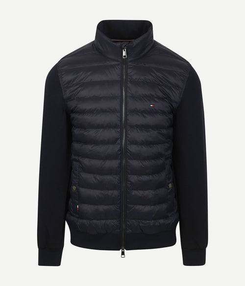 Tommy Hilfiger cardigan mix media jas donkerblauw | Regular-fit