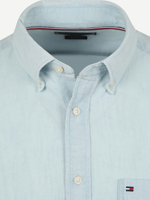 Tommy Hilfiger chambray overhemd lichtblauw | Regular-fit