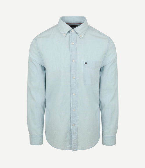 Chambray overhemd lichtblauw