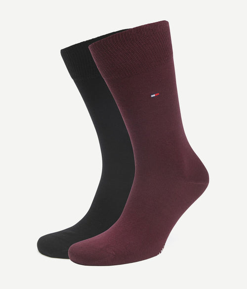 Tommy Hilfiger classic (2-pack) sokken burgundy zwart