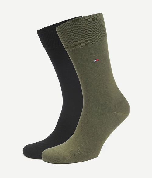 Tommy Hilfiger classic (2-pack) sokken groen zwart