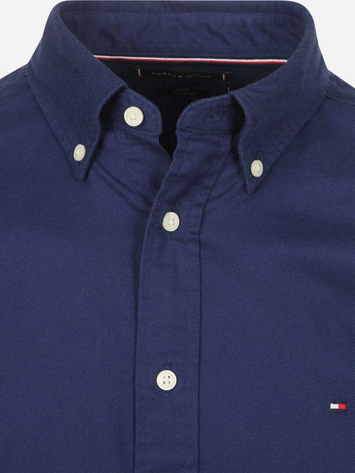 Tommy Hilfiger flanel overhemd donkerblauw | Regular-fit